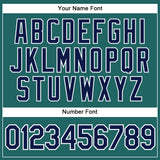 Custom Teal White Pinstripe Navy Authentic Baseball Jersey