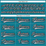 Custom Teal Gray-Black Hockey Lace Neck Jersey