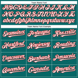 Custom Teal White-Red Authentic Baseball Jersey