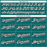 Custom Teal White-Black Authentic Baseball Jersey