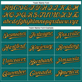 Custom Teal Old Gold-Black Authentic Baseball Jersey