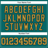 Custom Teal Old Gold-Black Authentic Baseball Jersey
