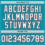 Custom Teal White-Red Authentic Throwback Baseball Jersey