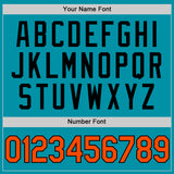 Custom Teal Orange-Black Authentic Throwback Baseball Jersey