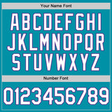 Custom Teal White-Purple Authentic Throwback Baseball Jersey