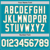 Custom Teal White-Old Gold Authentic Throwback Baseball Jersey