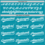 Custom Teal White Authentic Throwback Baseball Jersey