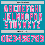 Custom Teal Pink-White Authentic Throwback Baseball Jersey