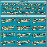 Custom Teal Black-Cream Authentic Throwback Baseball Jersey