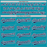 Custom Teal Navy-White Authentic Throwback Baseball Jersey