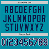 Custom Teal Navy-White Authentic Throwback Baseball Jersey