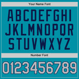 Custom Teal Gray-Navy Authentic Throwback Baseball Jersey