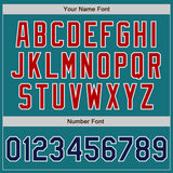 Custom Teal Navy-Red Authentic Baseball Jersey