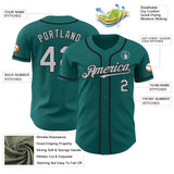 Custom Teal Gray-Black Authentic Baseball Jersey