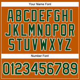 Custom Texas Orange Green-White Authentic Baseball Jersey