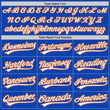 Custom Thunder Blue White-Orange Authentic Baseball Jersey