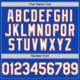 Custom Thunder Blue White-Orange Authentic Baseball Jersey