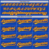 Custom Thunder Blue Yellow-Crimson Authentic Baseball Jersey