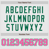 Custom White Pink-Kelly Green Authentic Two Tone Baseball Jersey