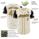 Custom Cream Old Gold-Black Authentic Two Tone Baseball Jersey