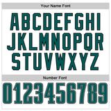 Custom White Midnight Green-Black Mesh Authentic Football Jersey