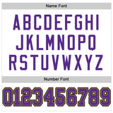 Custom White Purple-Old Gold Mesh Authentic Football Jersey