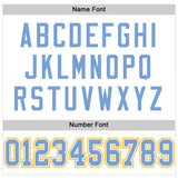 Custom White Light Blue-Gold Mesh Authentic Football Jersey