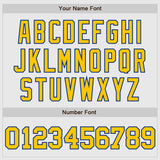 Custom White Royal Pinstripe Gold-Royal Authentic Baseball Jersey