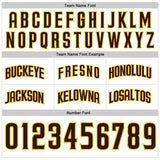 Custom White Brown Pinstripe Brown-Gold Authentic Basketball Shorts