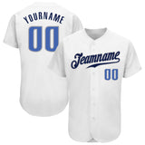 Custom White Blue-Navy Authentic Baseball Jersey