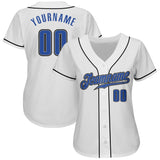 Custom White Blue-Gray Authentic Baseball Jersey