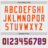 Custom White Purple-Orange Authentic Baseball Jersey