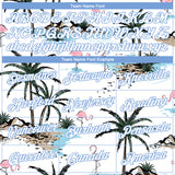 Custom White White-Light Blue 3D Pattern Design Hawaii Palm Trees Performance T-Shirt
