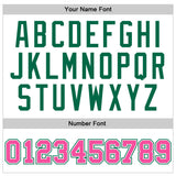 Custom White Pink-Kelly Green Authentic Throwback Basketball Jersey