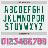 Custom White Pink-Kelly Green Authentic Baseball Jersey