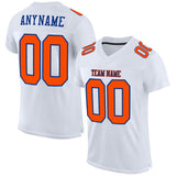 Custom White Orange-Royal Mesh Authentic Football Jersey