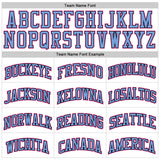 Custom White Light Blue Pinstripe Light Blue Black-Pink Authentic Basketball Jersey