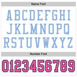Custom White Pink Black-Light Blue Mesh Authentic Football Jersey