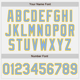 Custom White Light Blue-Yellow Authentic Baseball Jersey