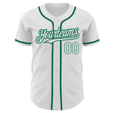 Custom White Kelly Green Authentic Baseball Jersey