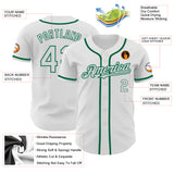 Custom White Kelly Green Authentic Baseball Jersey