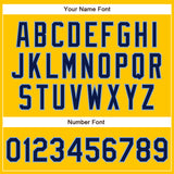 Custom Yellow Navy-Light Blue Authentic Baseball Jersey