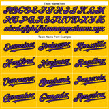 Custom Yellow Purple-Black Authentic Baseball Jersey