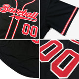 Custom Black Pink-White Authentic Baseball Jersey