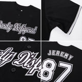 Custom Black White-Gray Authentic Baseball Jersey