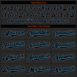 Custom Black Black-Light Blue Authentic Baseball Jersey