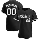 Custom Black White-Gray Authentic Baseball Jersey