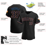 Custom Black Black-Powder Blue Authentic Baseball Jersey
