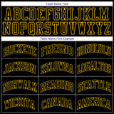 Custom Black Black-Gold Round Neck Rib-Knit Basketball Jersey