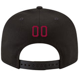 Custom Black Crimson-White Stitched Adjustable Snapback Hat